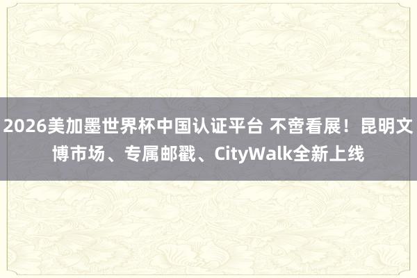 2026美加墨世界杯中国认证平台 不啻看展！昆明文博市场、专属邮戳、CityWalk全新上线