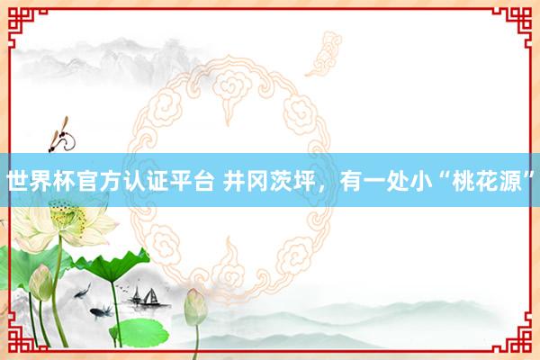 世界杯官方认证平台 井冈茨坪，有一处小“桃花源”