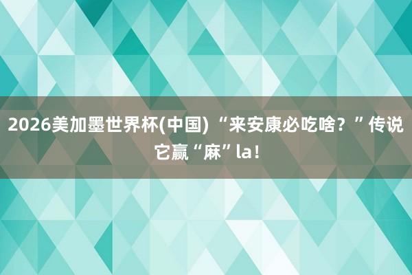 2026美加墨世界杯(中国) “来安康必吃啥？”传说它赢“麻”la！