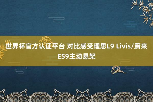 世界杯官方认证平台 对比感受理思L9 Livis/蔚来ES9主动悬架