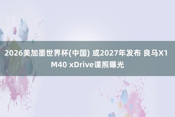 2026美加墨世界杯(中国) 或2027年发布 良马X1 M40 xDrive谍照曝光