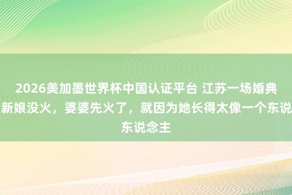 2026美加墨世界杯中国认证平台 江苏一场婚典上，新娘没火，婆婆先火了，就因为她长得太像一个东说念主