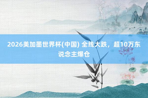 2026美加墨世界杯(中国) 全线大跌，超10万东说念主爆仓