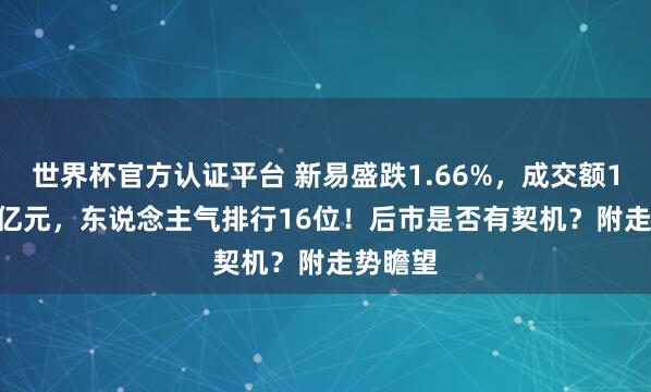 世界杯官方认证平台 新易盛跌1.66%，成交额176.55亿元，东说念主气排行16位！后市是否有契机？附走势瞻望