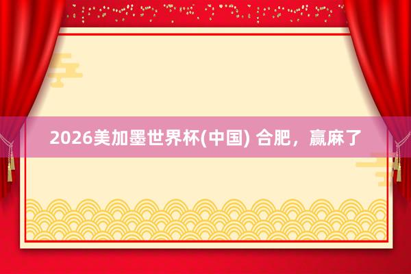 2026美加墨世界杯(中国) 合肥，赢麻了