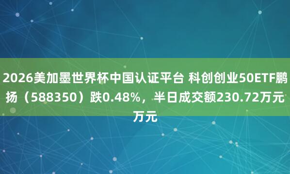 2026美加墨世界杯中国认证平台 科创创业50ETF鹏扬（588350）跌0.48%，半日成交额230.72万元