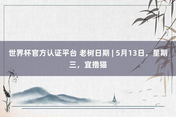 世界杯官方认证平台 老树日期 | 5月13日，星期三，宜撸猫
