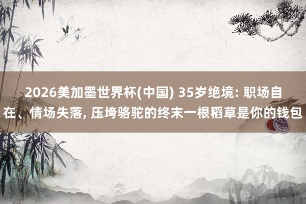 2026美加墨世界杯(中国) 35岁绝境: 职场自在、情场失落， 压垮骆驼的终末一根稻草是你的钱包