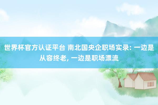 世界杯官方认证平台 南北国央企职场实录: 一边是从容终老， 一边是职场漂流