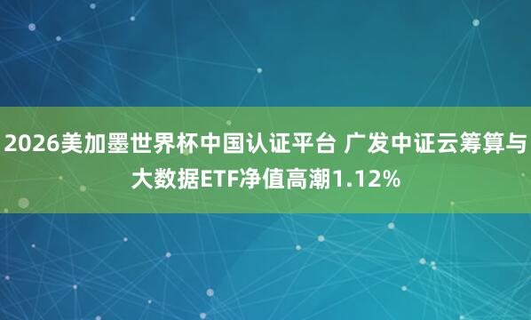 2026美加墨世界杯中国认证平台 广发中证云筹算与大数据ETF净值高潮1.12%