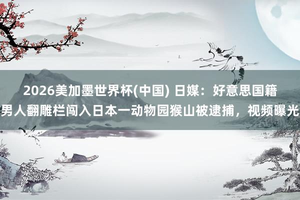2026美加墨世界杯(中国) 日媒：好意思国籍男人翻雕栏闯入日本一动物园猴山被逮捕，视频曝光