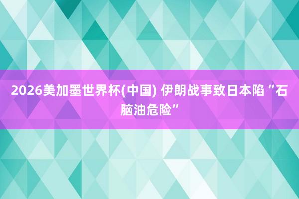 2026美加墨世界杯(中国) 伊朗战事致日本陷“石脑油危险”