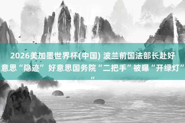2026美加墨世界杯(中国) 波兰前国法部长赴好意思“隐迹” 好意思国务院“二把手”被曝“开绿灯”