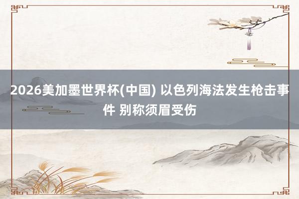 2026美加墨世界杯(中国) 以色列海法发生枪击事件 别称须眉受伤