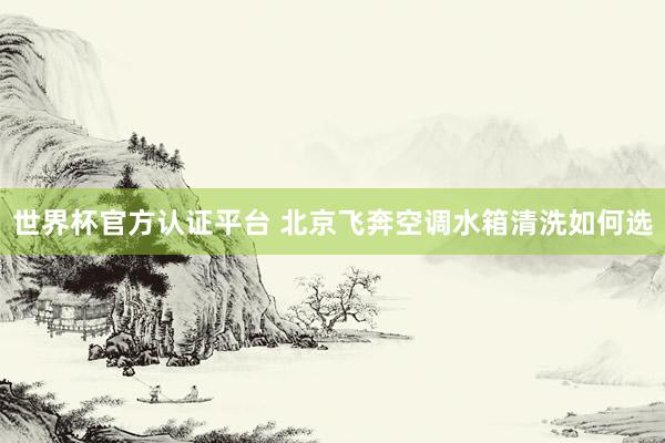 世界杯官方认证平台 北京飞奔空调水箱清洗如何选