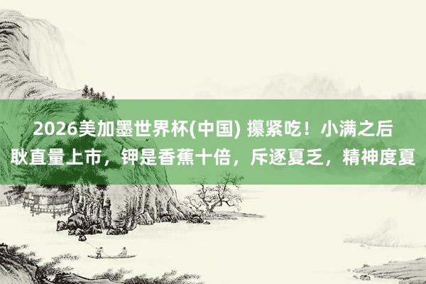 2026美加墨世界杯(中国) 攥紧吃！小满之后耿直量上市，钾是香蕉十倍，斥逐夏乏，精神度夏