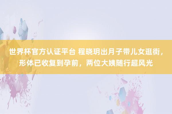 世界杯官方认证平台 程晓玥出月子带儿女逛街，形体已收复到孕前，两位大姨随行超风光