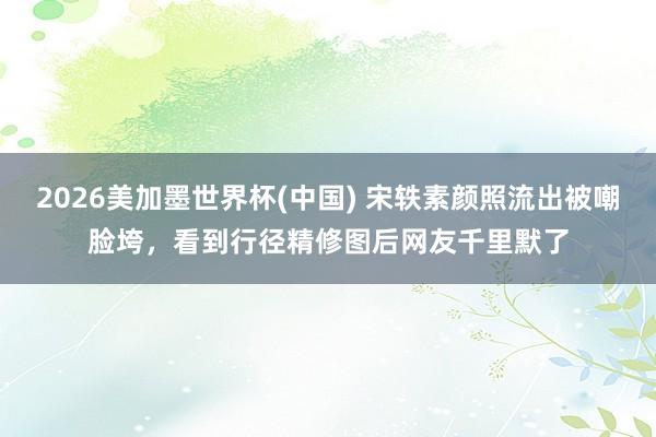 2026美加墨世界杯(中国) 宋轶素颜照流出被嘲脸垮，看到行径精修图后网友千里默了