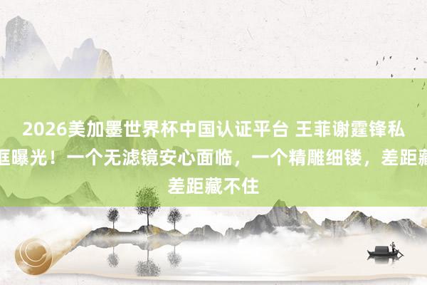 2026美加墨世界杯中国认证平台 王菲谢霆锋私行同框曝光！一个无滤镜安心面临，一个精雕细镂，差距藏不住