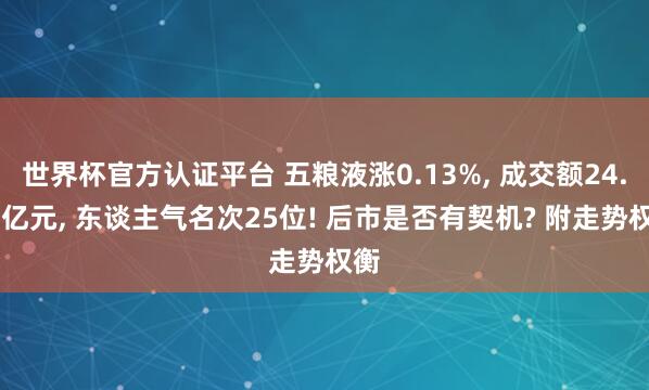 世界杯官方认证平台 五粮液涨0.13%， 成交额24.57亿元， 东谈主气名次25位! 后市是否有契机? 附走势权衡