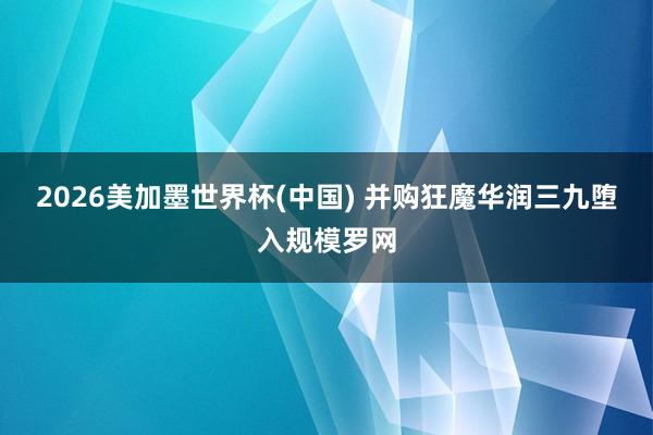 2026美加墨世界杯(中国) 并购狂魔华润三九堕入规模罗网