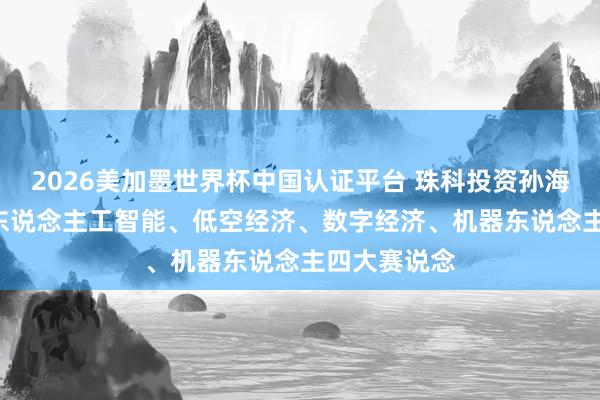 2026美加墨世界杯中国认证平台 珠科投资孙海霞: 将聚焦东说念主工智能、低空经济、数字经济、机器东说念主四大赛说念