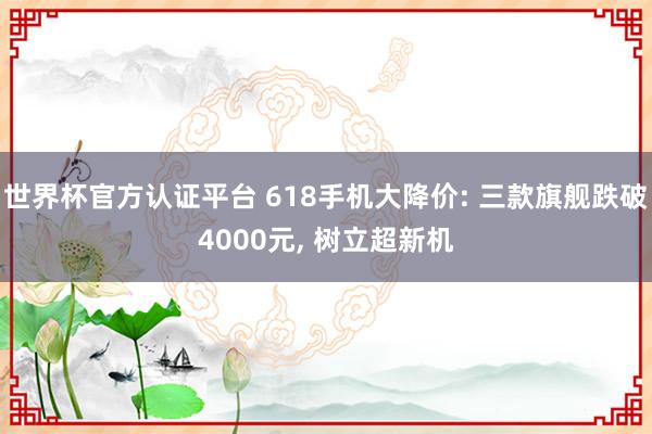 世界杯官方认证平台 618手机大降价: 三款旗舰跌破4000元， 树立超新机