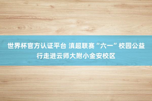 世界杯官方认证平台 滇超联赛“六一”校园公益行走进云师大附小金安校区