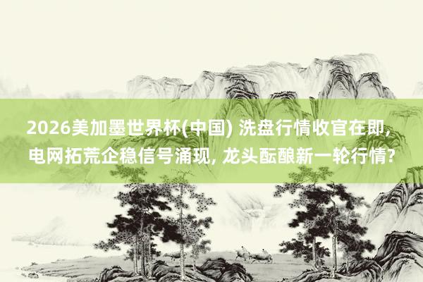 2026美加墨世界杯(中国) 洗盘行情收官在即， 电网拓荒企稳信号涌现， 龙头酝酿新一轮行情?