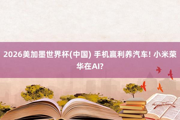 2026美加墨世界杯(中国) 手机赢利养汽车! 小米荣华在AI?