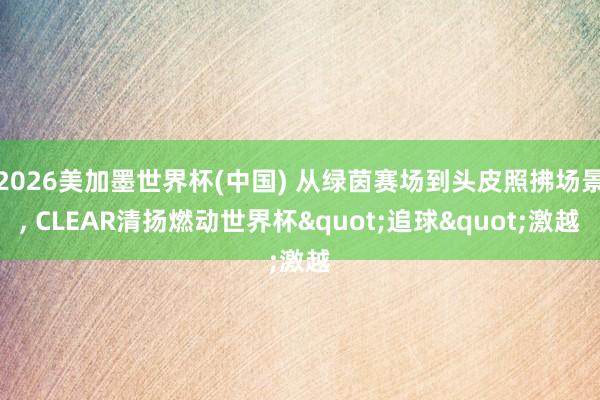 2026美加墨世界杯(中国) 从绿茵赛场到头皮照拂场景， CLEAR清扬燃动世界杯"追球"激越