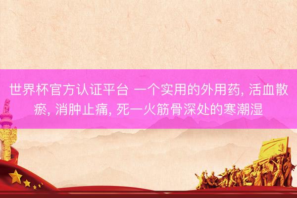 世界杯官方认证平台 一个实用的外用药， 活血散瘀， 消肿止痛， 死一火筋骨深处的寒潮湿
