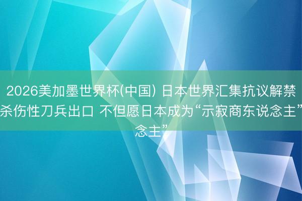 2026美加墨世界杯(中国) 日本世界汇集抗议解禁杀伤性刀兵出口 不但愿日本成为“示寂商东说念主”