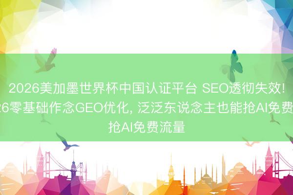 2026美加墨世界杯中国认证平台 SEO透彻失效! 2026零基础作念GEO优化， 泛泛东说念主也能抢AI免费流量