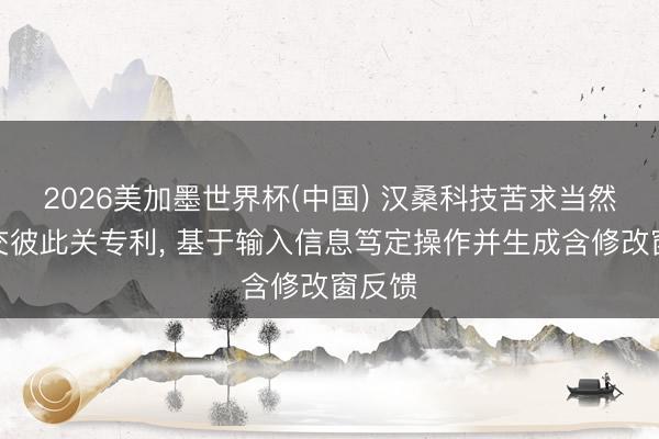 2026美加墨世界杯(中国) 汉桑科技苦求当然说话交彼此关专利， 基于输入信息笃定操作并生成含修改窗反馈