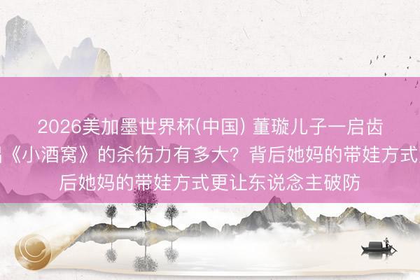 2026美加墨世界杯(中国) 董璇儿子一启齿就甜翻全网,清唱《小酒窝》的杀伤力有多大?背后她妈的带娃方式更让东说念主破防