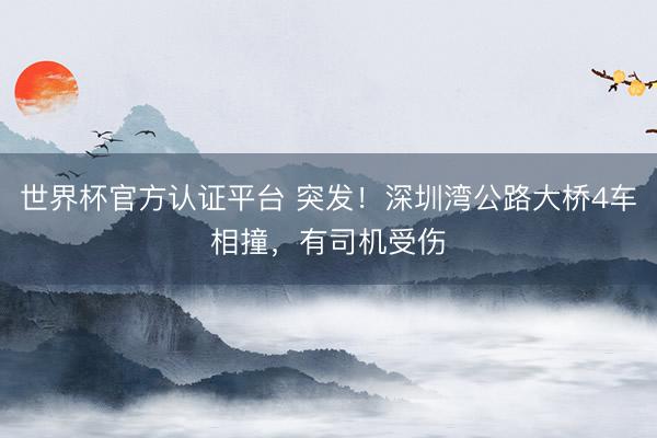 世界杯官方认证平台 突发！深圳湾公路大桥4车相撞，有司机受伤